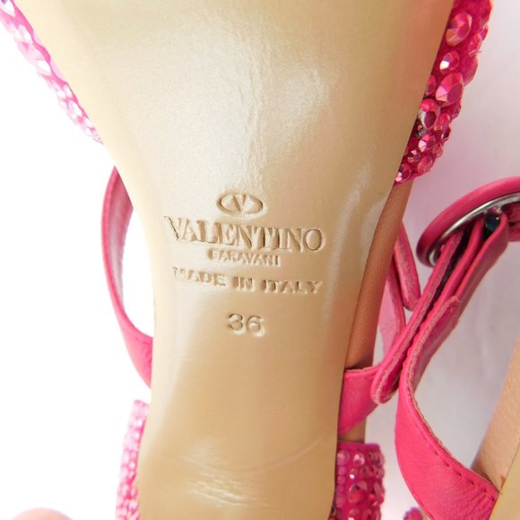 Unworn VALENTINO Pink Crystal Mary Jane Heel Pumps 36 - Picture 8 of 9